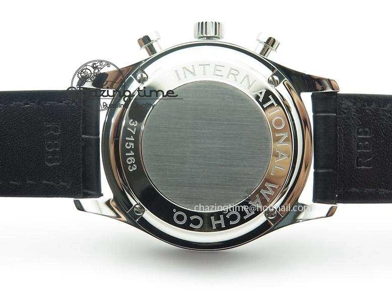 MIROTIME 0509 Minimalist Portuguese 40mm Chrono SS Black Dial On Black Leather Strap A 7382